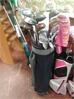Men's golf bag with clubs