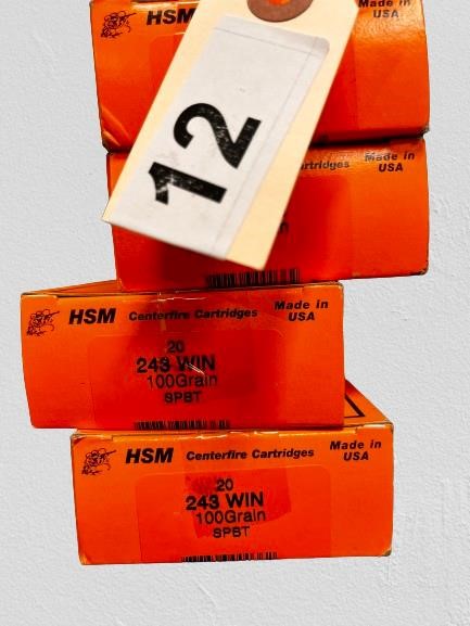 4 boxes of .243 Custom Plus ammunition