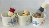 VINTAGE OLD SPICE SHAVING MUGS WITH BRUSHES