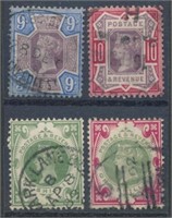 GREAT BRITAIN #120-122 & #126 USED VF