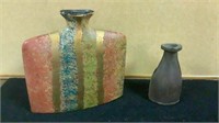 Pottery vase & Vintage Leather Billiards Tally