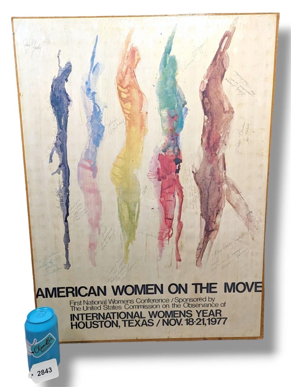 American Women on the Move Signed Poster 1977