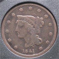 1841 LARGE CENT F