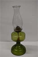 Vintage Green Hurricane Oil Lamp