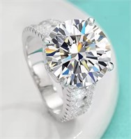 925S 10.0ct Moissanite Diamond Chanel Ring