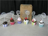 Set of 6 brand new cupcake Place card Holders