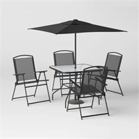 6pc Patio Dining Set with Umbrella  Outdoor Furnit