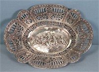 Antique (.800) Silver Reticulated Repousse Bowl