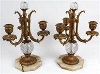 PAIRPOINT GILT CANDELABRAS LOT OF TWO