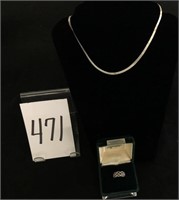 NECKLACE AND RING - STERLING