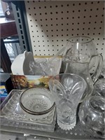 Large Lot of Mostly Clear Glass- Crystal and More