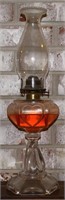 Findlay Queen of Hearts clear glass oil lamp