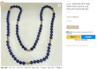 351 - BEADED NECKLACE W/ 14K GOLD (W23)