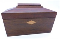 Sarcophagus Form Rosewood Tea Caddy.