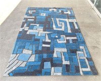 Blue & Brown Geometric Area Rug - 5 ft. X 8 ft.
