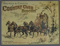 Holmes & Cuttes Country Club Biscuit Tin Sign