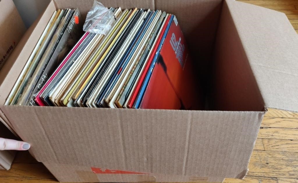 Box Lot of Records incl. U2, the Beatles, Neil