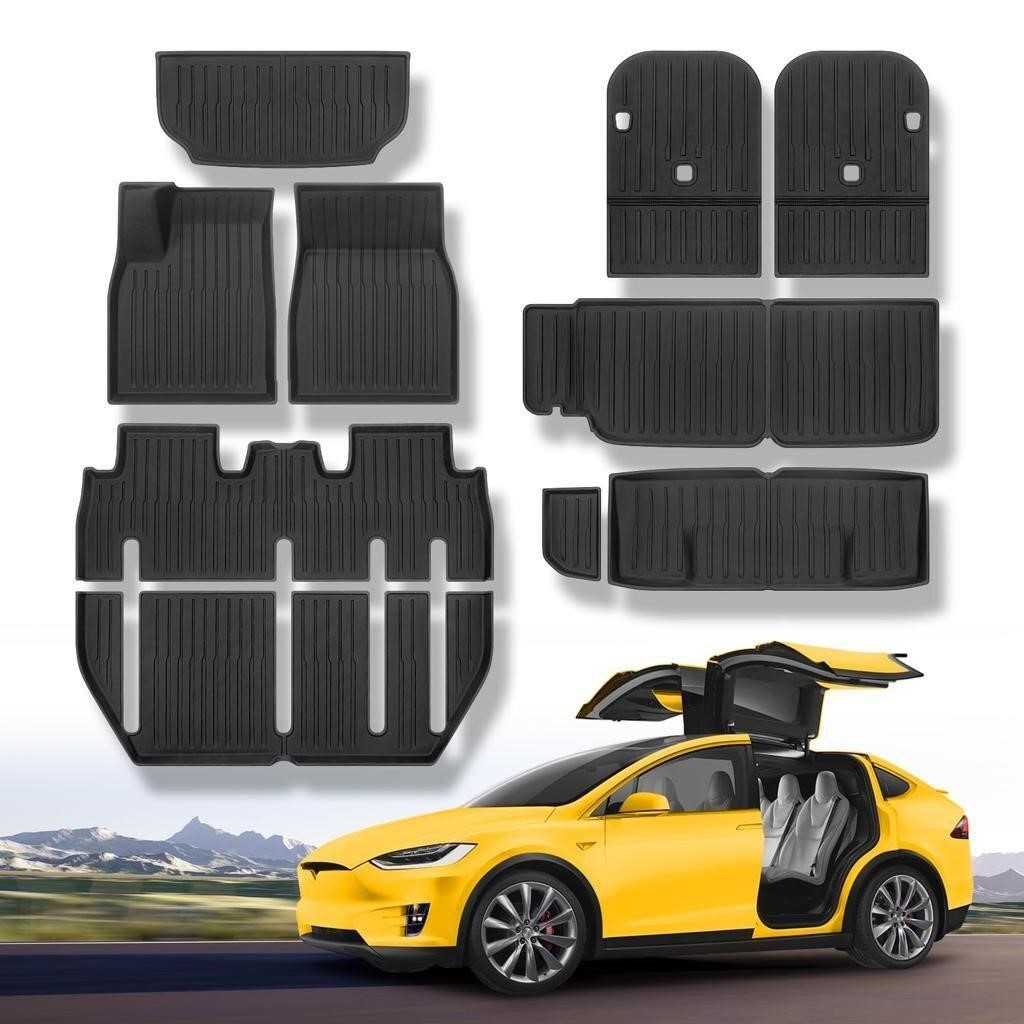 JUZISHU Floor Mats for Tesla Model X 7 Seater