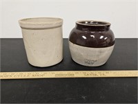 Two Gallon Stoneware Jug and Stoneware Crock