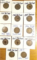 14 Indian Head Cents in semi consecutive order