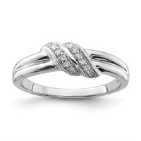 Sterling Silver- Rhodium Plated Diamond Ring