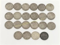 APPROX. 22 CDN SILVER 50 CENT COINS (1940-1965)