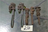 (5) Old Pipe Wrenches