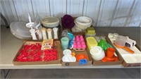 Tupperware, plastic food storage, jello molds
