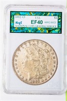 Coin 1892-O Morgan Silver Dollar NEGS EF40