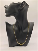 18kt Gold & Diamond Ladies' Chevron Necklace