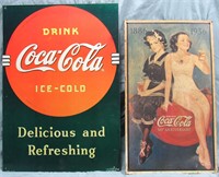 2 VINTAGE COCA-COLA METAL SIGNS