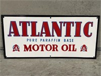 ATLANTIC PURE PARAFFIN BASE MOTOR OIL Enamel Sign