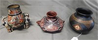 Lot Of 3 Pcs Of Hand Painted Pottery