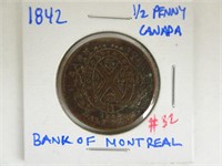 1842 Canadian Half Penny