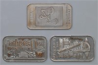 3 - Silver .999 1ozt Art Bars (3ozt TW)