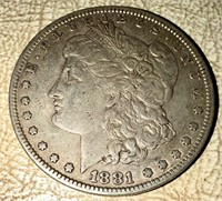 1881 US Peace Silver Dollar Coin