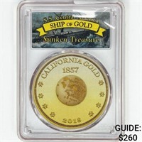 1857 S.S. CNTRL America One Gold Pinch PCGS
