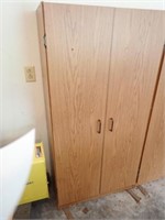 Wooden Storage Cabinet w/ Dbl. Doors, Adjustable