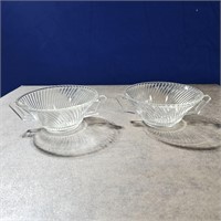 2 diana cream soup bowls