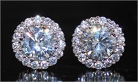 Round Brilliant 6.00 ct White Topaz Stud Earrings