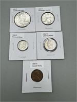 1962-D Coin Set ( Franklin Half, Washington Quarte