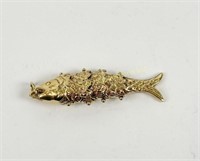 14K GOLD ARTICULATED FISH PENDANT