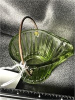 VTG Hazel Green Glass Bucket