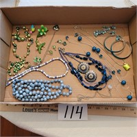 Blue and Green Jewelry Box Lot