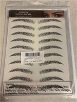 18 SHEETS OF BLACK EYEBROW TATTOO STICKERS