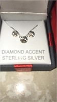 Sterling silver necklace and earrings