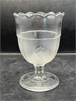 1869 EAPG BEADED GRAPE MEDALLION GOBLET