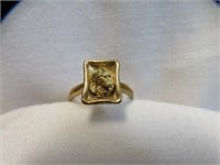 LADIES 14 KT YELLOW GOLD NUGGET RING 3.1 GR SZ 6.2