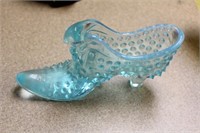 Fenton Hobnail Glass Shoe Planter