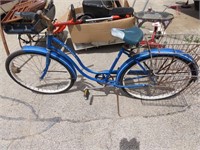 Blue ladies Schwinn  bicycle.